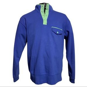 BP. | Men | Blue Turquoise 1/4 Snap Button Sweatshirt | Size Medium
